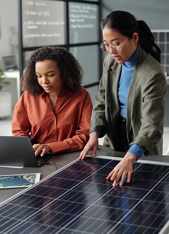 Solar panels being installed